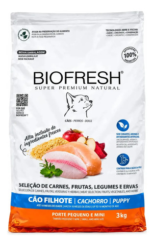 Alimento Biofresh Para Perro Cachorro De Raza Pequeña 3kg