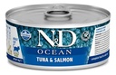 N&d Ocean Lata Para Gato Atún Y Salmón 70 Grs