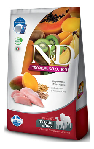 Pollo Farmina N&d Tropical Selection Para Perros Adultos De Raza Mediana Y Gran Sabor, 12 Kg
